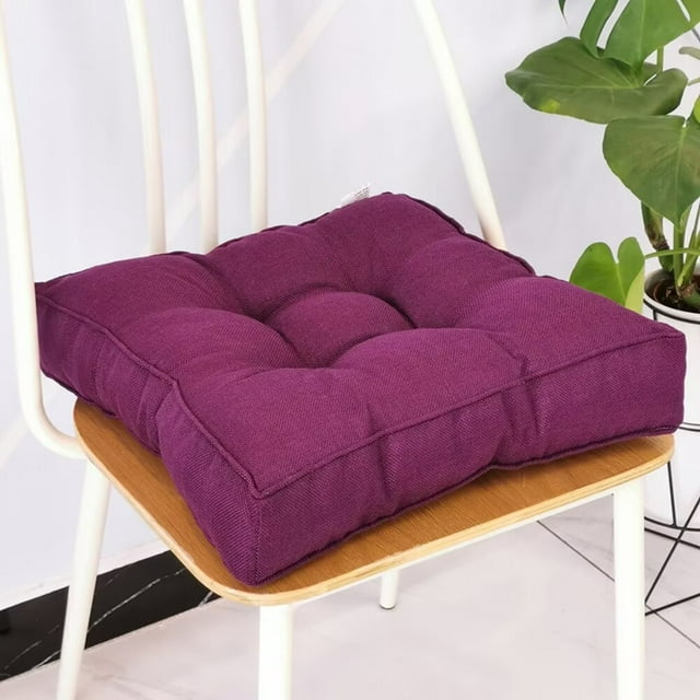 Nvzi Cushion Garden Terrace Home Kitchen Office Thick Comfortable Cushion, Dark Purple, 16* 16 inches