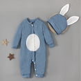 thumbnail image 3 of Letdown Easter Unisex Baby Long Sleeve Romper, Soft Cotton Jumpsuit Cinch Cute Bunny-Theme Outfits with Ears Hat 2 Pieces Clothes, 3 of 8