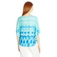 thumbnail image 2 of Ruby Rd. Women's Embellished Scoop Neck Reflective Tie Dye Boyder Print Butterfly Top, Aqua Blue/Multi, Large, 2 of 2