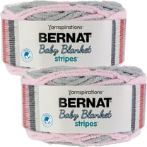 Bernat Baby Blanket Stripes Ballerina Yarn - 2 Pack of 300g/10.5oz - Polyester - 6 Super Bulky - 220 Yards - Knitting/Crochet