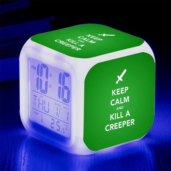 My World Alarm Clock, LED Digital Colorful Color Changing Luminous Alarm Clock, With Time, Temperature, Alarm Clock, Date