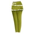 thumbnail image 5 of WREESH Tennis Skirted Leggings for Women Striped Athletic Skirt with Leggings Yoga Running Skirts Green, 5 of 5