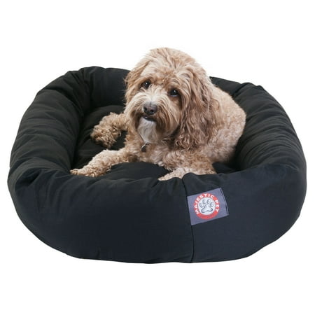UPC: 0788995611301 | Majestic Pet Solid Poly/Cotton Bagel Dog Bed Machine Washable Black Medium 32  x 23  x 7