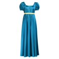 thumbnail image 4 of Regency Dresses for Women Empire Waist Puff Sleeve Evening Dress Victorian Fancy Tea Gown Halloween, 4 of 4