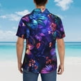 thumbnail image 4 of Pofeuu Magic Colorful Forest Leaves Print Hawaiian Shirt for Men Sleeves Casual Button Down Summer Beach Dress Shirts T-Shirts,X-Large, 4 of 7