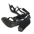 thumbnail image 3 of Women's Ankle Strap Open Toe Chunky High Heel Cross Strap Sandals Dress Shoes BLACK 6.5, 3 of 5