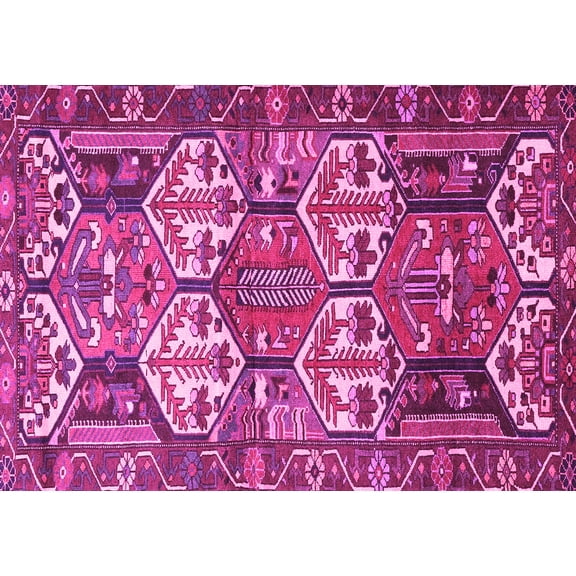 Ahgly Company Indoor Rectangle Persian Pink Traditional Area Rugs, 5' x 7'