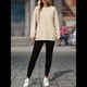 thumbnail image 4 of Sudadera de Gran Tamaño para Mujer, Cuello Redondo, Larga, Jersey de , Ropa de Moda de Otoño con Bolsillo Albaricoque S, 4 of 9