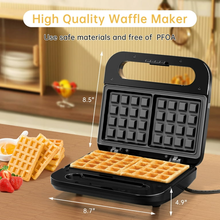 Waffle Maker Mini, Sandwich with Removable Plates 3-in-1, Breakfast Waffle  Iron Machine Small Belgian, Donut Maker, Non-Stick, Compact Design, Grilled