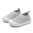thumbnail image 4 of Dakaela Toddler Boy Girl Mesh Sneakers 3-12Months Baby Knitted Walking Slip on Shoes 3T 4T Little Kid Breathable Soft Sole Outdoor Shoes Grey Size 5, 4 of 6