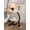 White Double-tier End Table, variant on Round C-Shaped Storage Table With Lower Shelf - Solid Hardwood & MDF Construction, Space-Saving Modern Classic Design, - Freestanding Sofa/Bedside Table With 3.2 Cu Ft Storage