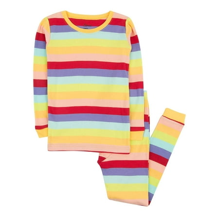 24 Months 2 Piece - Leveret Striped Kids & Toddler Girls Pajamas 2 Piece Pjs Set 100% Cotton (Size 12-18 Months, Colorful)