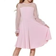 thumbnail image 2 of Long Sleeve Girls Mesh Patchwork Dress Kids Children Dots Print A-line Knee Dress for 4-14 Years, 2 of 7