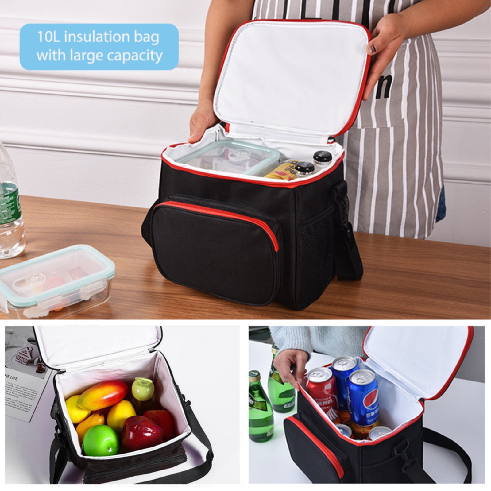 AmHoo Insulated Lunch Box Cooler Backpack Waterproof Leak-proof Lunch Bag  Tote For Men Women Hiking Beach Picnic Trip with Strongest YKK Zipper Gray