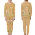 thumbnail image 3 of DISNIMO Giraffes Blossom Pajamas for Kids Girls 7-8 Pajama Girl 2 Piece Pajama Set for Boys Kids Pjs Long Sleeve and Pants Animal Print for Kids Crewneck Nightwear With Pocket, 3 of 6