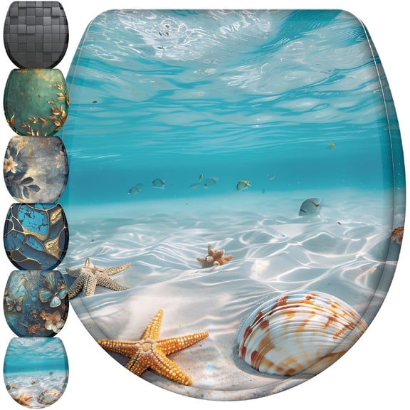 Sanilo Toilet Seat ROUND, Soft Close, One-Click Quick Release, Easy Installation, Non-Slip, Easy to Clean (Waterworld)