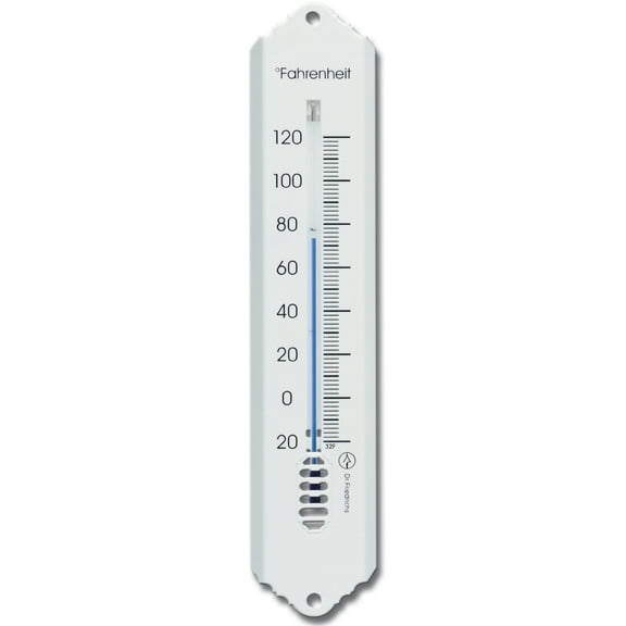 Wall Thermometer 8 inch White Plastic