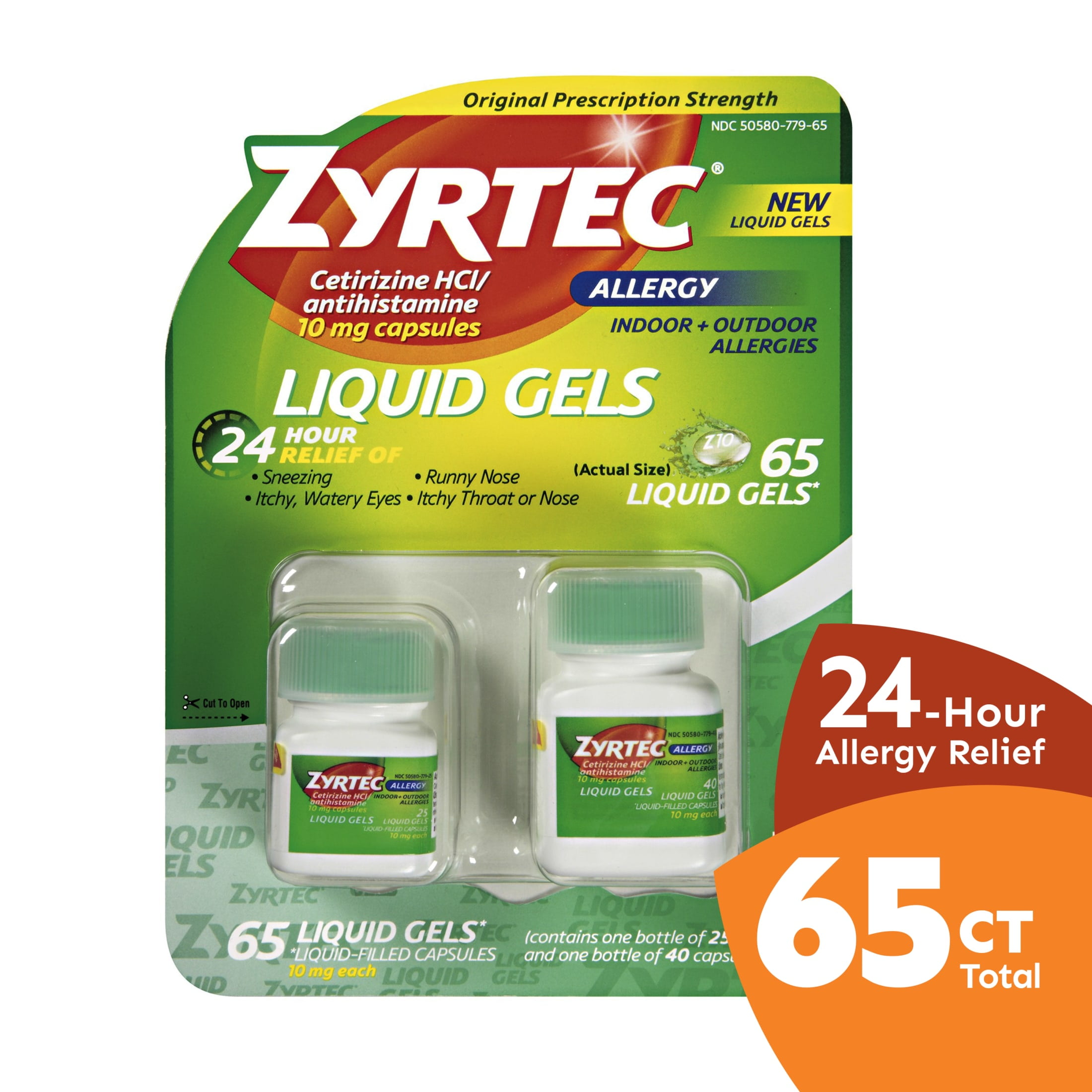 Zyrtec Allergy Liquid Gels 24 Hour 10 Mg 65 Count Walmart com Zyrtec Allergy Liquid Gels 24 Hour 10 Mg 65 Count Walmart com