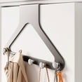 thumbnail image 3 of DAMAI 6 Hook No Drill Over the Door Hanger Organizer,Heavy Duty Metal Storage Rack,Rust-Proof Waterproof Space-Saving Door Hanger for Coat Hat Scarf Towel Bedroom Bathroom Entryway Home Use, 3 of 5