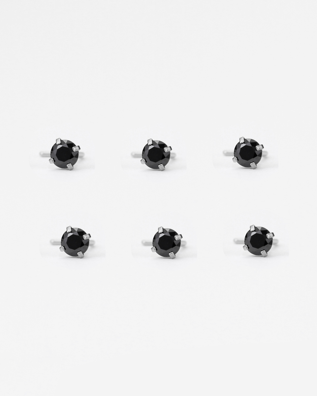 OUFER - Lot De 4 Piercings De Nez En Titane Forme L - Studs Avec Strass CZ (1.5, 2, 2.5, 3mm) - 22G/0.6mm, Sans Nickel
