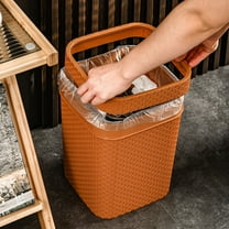 LOLIPPYY Household Woven Trash Can Orange for Kitchen Garbage Storage 1Pcs