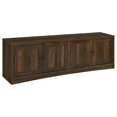 thumbnail image 3 of Benjara 78" Donna 3pc TV Stand Cabinet Wall Unit- 2 Media Tower- Brown, 3 of 6