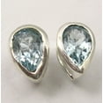 thumbnail image 2 of SilverStarJewel 925 Sterling Silver Tiny Cut Blue Topaz Handcrafted Studs Earrings 0.8 CM, 2 of 3