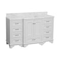 thumbnail image 5 of Nantucket 60" Single Bathroom Vanity with White Cabinet and Carrara Marble Top, 5 of 6