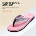 thumbnail image 4 of Women's Woven Flip Flops Comfortable Arch Support Slide Sandals for Women Slip On Summer Beach Sandals with Braided Strap Ladies Lightweight Soft Yoga Mat Cushion Walking Thong Sandals Slippers, 4 of 6