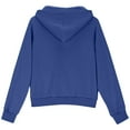 thumbnail image 5 of idosla Girls Cropped Hoodies with Thumb Hole Pocket Fleece Lined Zip Up Jacket Active Workout Hooded Sweatshirts (Blue, 11-12 Years）, 5 of 6