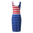 thumbnail image 4 of USSUMA Dress Women's Wedding Guest Sexy Knee Length Bodycon Midi Sundresses for Women Casual Beach 4th of July American Flag U Neck Sleeveless Summer Sun Dresses Graduation, 4 of 4