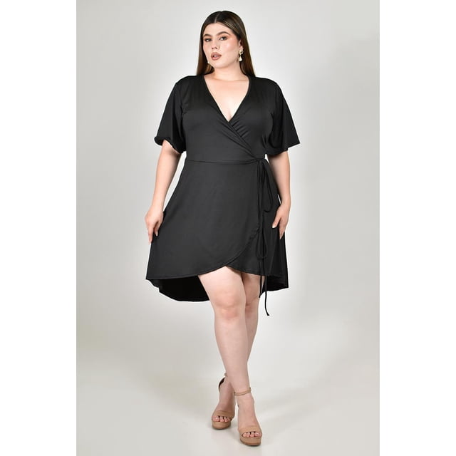Vestido envolvente Roman Fashion /Tallas Extras, 2-4211 (Negro) negro 36