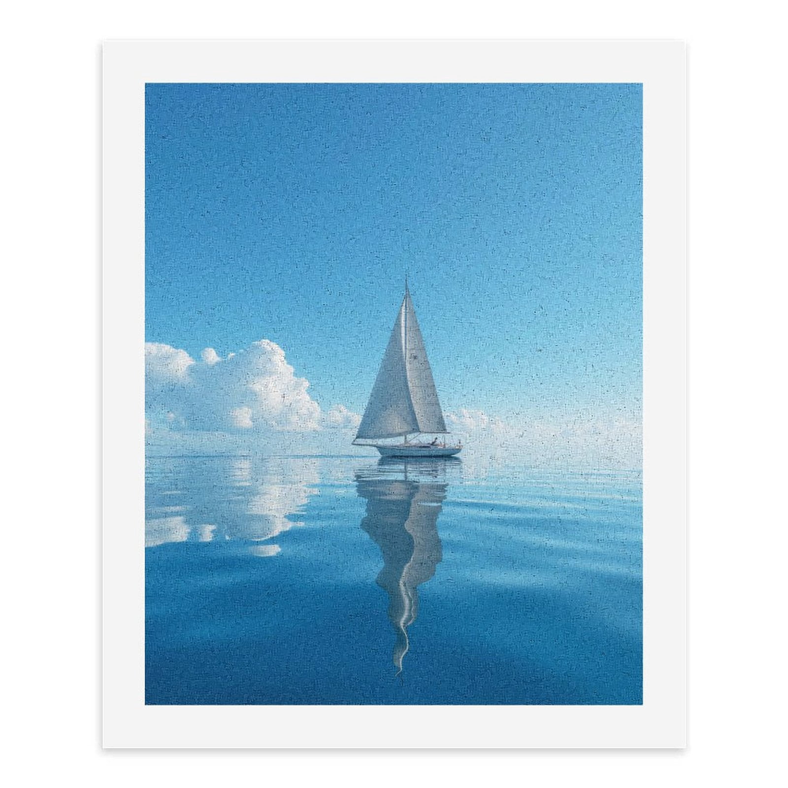 Paint By Numbers Kit for Adults Beginner - DIY Sailboat Tranquil Sea Reflection Sky Canvas Painting Kits for Adults, Frameless Paint By Number for Adults for Home Wall Decor 16x20 Inch
