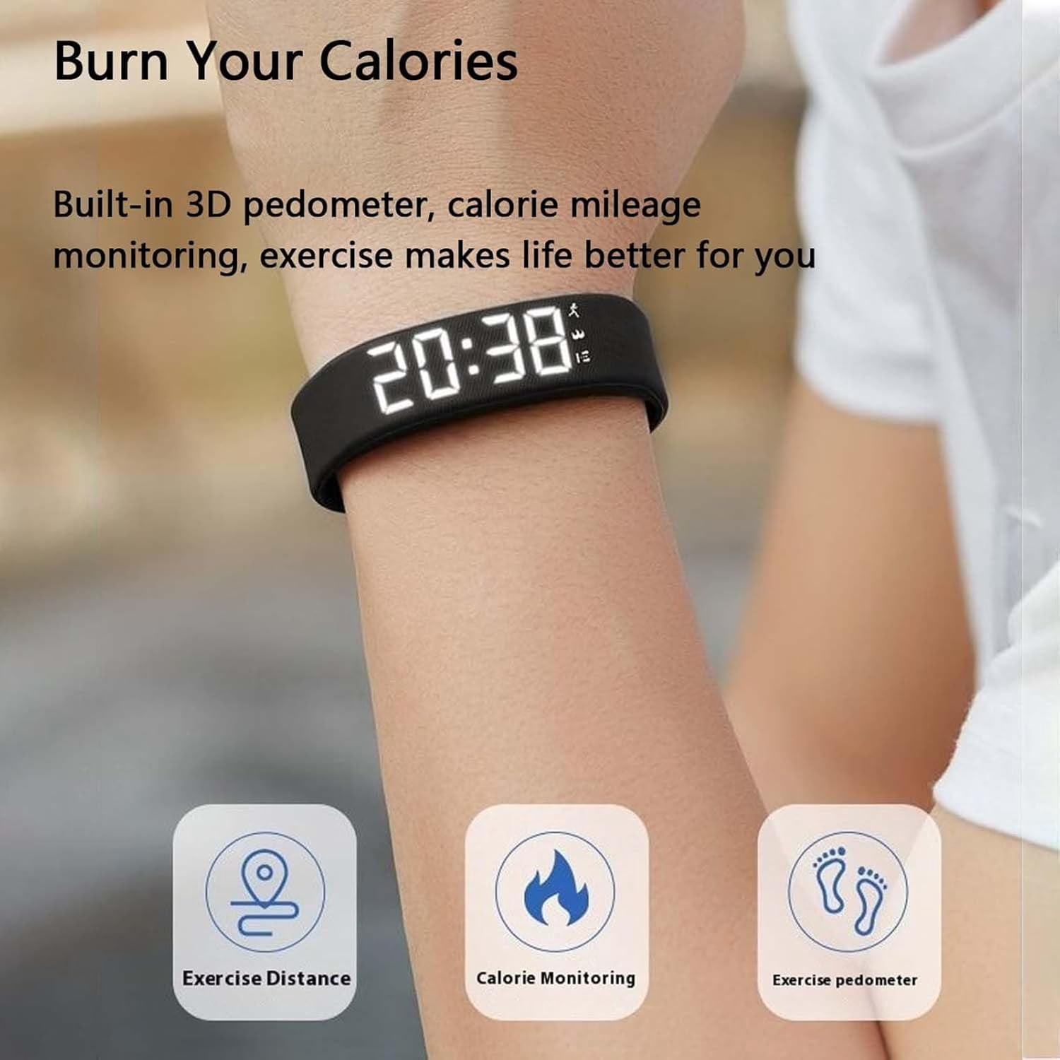 Fitsleeps Alarm Clock Watch, Fitsleeps Alarm Bracelet, 2025 New Fitsleep Wrist Band for Deep Sleepers, Silent Vibrating Alarms Reminder Watch, Snooze Free Smart Wrist Alarms for Men and Women (Black)