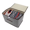thumbnail image 3 of Clothes Storage Box Clothes Organizer Fabric 2 Pcs Set Foldable Storage Box Organizer With Cover For Clothes Books Toys Gray, 3 of 8