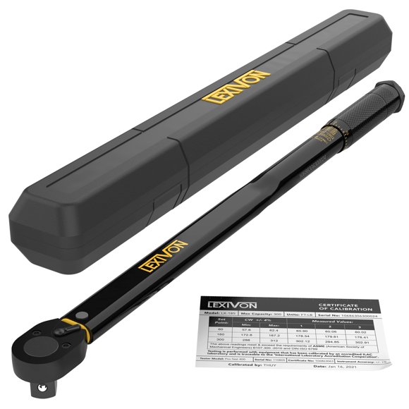 LEXIVON Clé à Clic pour Couple 3/4 Pouce 30-300 Pi-lb / 40.7-406.8 Nm (LX-185)