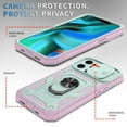 thumbnail image 6 of iPhone 13 Pro Case,Dteck Shockproof Rubber Slide Camera Lens Protection Hybrid PC Ring Holder Kickstand Card Slot Design Cover For Apple iPhone 13 Pro 6.1-inch,Green+Pink, 6 of 9