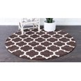 thumbnail image 2 of Unique Loom 3115827 8 x 8 ft. Philadelphia Trellis Round Rug, Dark Brown, 2 of 2