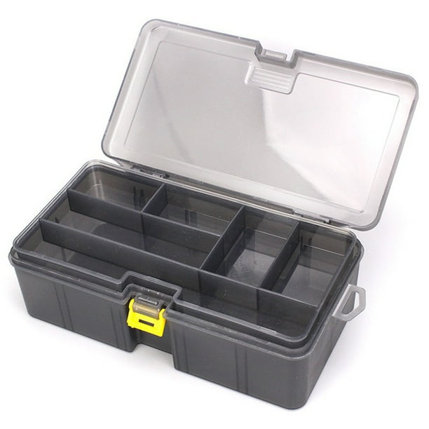 Sonducket Caja de almacenamiento de cebo Wobbler de doble capa para anzuelos, caja organizadora de aparejos de pesca semitransparente para Ropa Deportiva, Zapatos