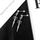 thumbnail image 1 of Pendientes de espada de acero inoxidable hip hop con personalidad creativa LingWen 1327534159561, 1 of 1