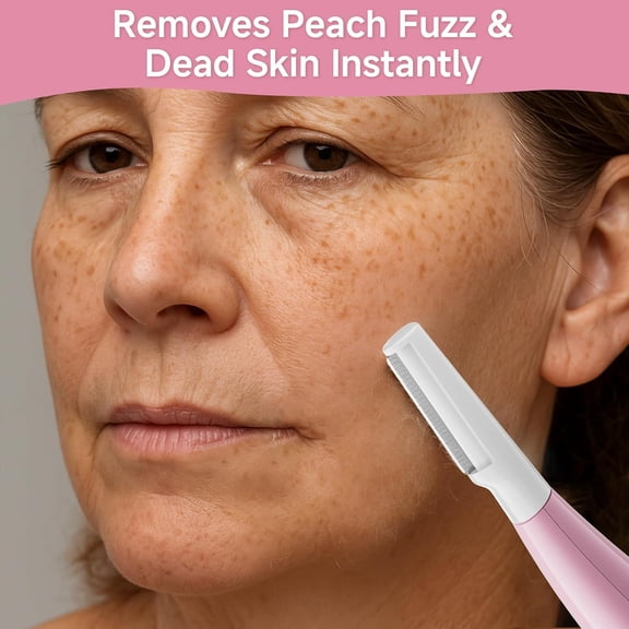 Sonic Dermaplane  for Women Face, Anti-Aging Facial Exfoliation & Peach Fuzz Hair Removal System with 3 Speeds and Rechargeable Battery