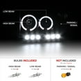 thumbnail image 3 of [For 2002-2005 Compatible with Dodge RAM 1500 2500 3500] LED Halo Ring Chrome Smoke Projector Headlight Headlamp Assembly, Driver & Passenger Side, 3 of 8