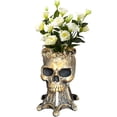 thumbnail image 1 of Macetas de cabeza para interior y exterior, maceta con forma de calavera, maceta de resina para plantas suculentas, contenedor, portalápices, decoración para el hogar y el jardín, Calavera, 1 of 5