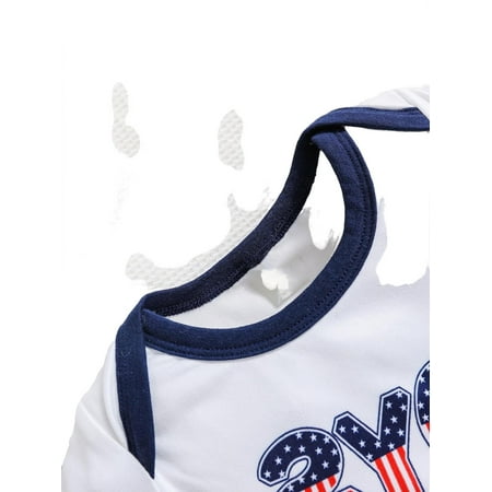 

Casual Letter print Round Neck Tee Short Sleeve White Baby Bodysuits (Baby s)
