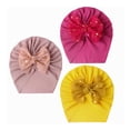 thumbnail image 2 of Infant Wrap Cap Hats Elastic 3pcs Baby Wraps Hat With Bow Knot For Girls For Home ANGGREK Otros, 2 of 7