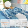 thumbnail image 2 of Blue Waves Duvet Cover Set Full Size, Watercolor Retro Ripple 4 Piece Soft Microfiber Bedding Set with 1 Duvet Cover, 1 Flat Sheet, 2 Pillowcases, 2 of 9