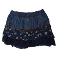 thumbnail image 2 of Richie House Little Girls Dark Blue Denim Braided Belt Chiffon Skirt 1/2, 2 of 2