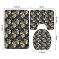 thumbnail image 3 of Pioneer Flower Floral Print Pattern Bathroom Rugs Sets 3 Piece,Toilet Cover Set,Absorbent Non Slip Bathroom Mats Sets with U-Shaped Contour Rug Toilet Rug Set, 3 of 5