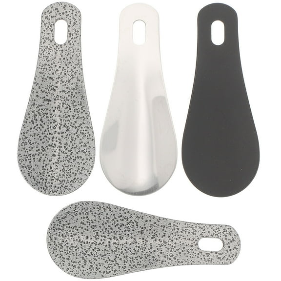 Soimiss 4Pcs Stainless Steel Compact Shoe Horns Portable Short Handle Shoe Helper for Casual Boots