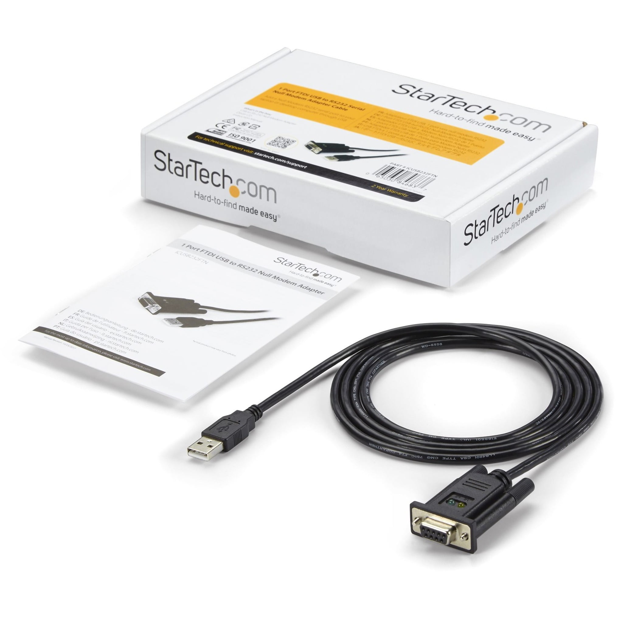 Startech Port to Null Modem RS232 DB9 Serial DCE Adapter Cable - Walmart.com